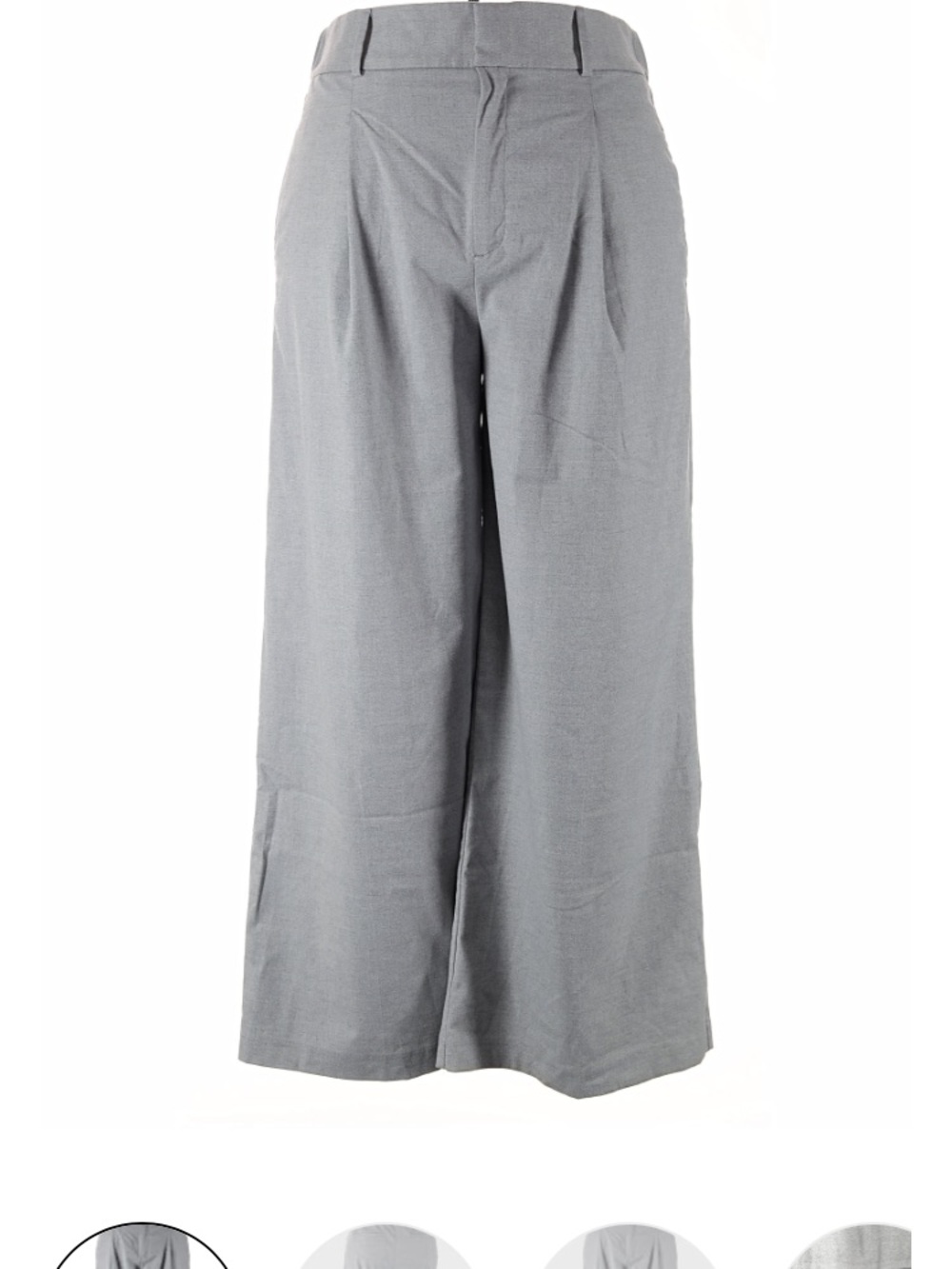 Maeve 3X Black Smocked Peplum Top with Banana Republic Light Gray Wide-Leg Pants - Picture 5 of 10
